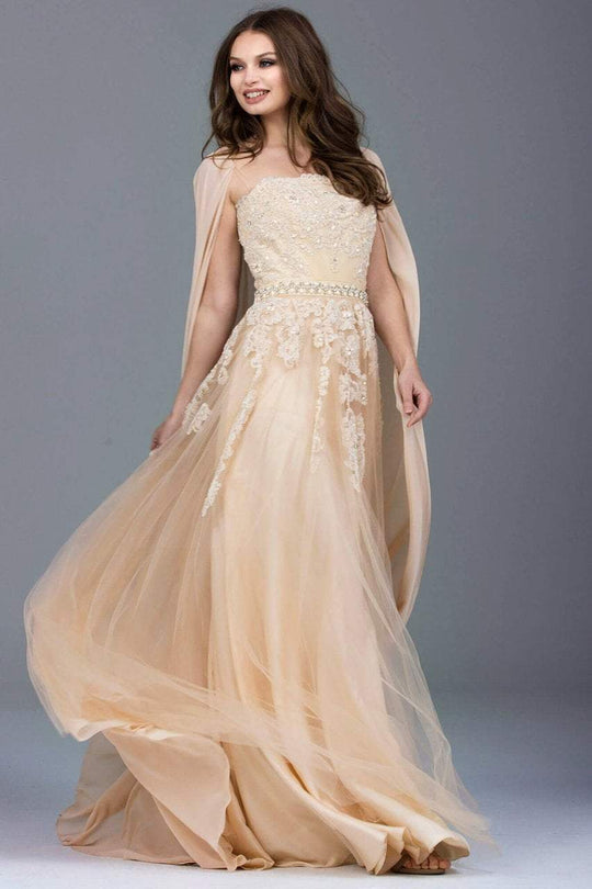 50190 Lace Straight Across A-line Dress