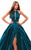 Tarik Ediz - 50213 High Halter Pleated Ballgown Overskirt Gown In Green