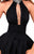 Tarik Ediz - 50213 High Halter Pleated Ballgown Overskirt Gown In Black