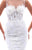 Tarik Ediz - 50214 Illusion Beaded Floral Appliqued Fitted Gown In White