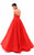 Tarik Ediz - 50216 Strapless Lace with Pleated Ballgown Overskirt In Red