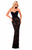 Tarik Ediz - 50216 Strapless Lace with Pleated Ballgown Overskirt In Black