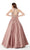 Sleeveless Beaded Lace High Neck Ballgown in Brown