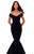 Tarik Ediz - 50233 Off Shoulder Portrait Neckline Mermaid Gown In Black