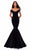 Tarik Ediz - 50233 Off Shoulder Portrait Neckline Mermaid Gown In Black