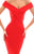 Tarik Ediz - 50233 Off Shoulder Portrait Neckline Mermaid Gown In Red