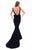 Tarik Ediz - 50238 Illusion Plunging Neckline  High Low Evening Gown In Black