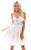 Tarik Ediz - 50246 Beaded Floral Boned Cocktail Dress In White