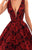 Tarik Ediz - 50250 Plunging V Neck Floral Ballgown In Red