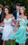 Tarik Ediz - 50256 Beaded Floral Off Shoulder Fringe Dress In White and Green