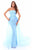 Tarik Ediz - 50257 Floral Embroidered Strapless Tulle Overskirt Gown In Blue
