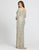 Mac Duggal Fabulouss - 5025F Sequined Three-Fourth Sleeves Long Gown In Silver