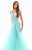Tarik Ediz - 50261 Floral Applique Tulle Evening Gown In Green