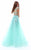 Tarik Ediz - 50261 Floral Applique Tulle Evening Gown In Green