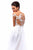 Tarik Ediz - 50261 Floral Applique Tulle Evening Gown In White