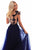 Tarik Ediz - 50261 Floral Applique Tulle Evening Gown In Blue