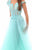 Tarik Ediz - 50261 Floral Applique Tulle Evening Gown In Green