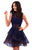 Tarik Ediz - 50266 Beaded Lace High Neck Cocktail Dress In Black