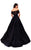 Tarik Ediz - 50271 Off Shoulder Lace Ballgown Overskirt Dress In Black