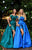 Tarik Ediz - 50271 Off Shoulder Lace Ballgown Overskirt Dress In Blue