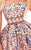 Tarik Ediz - 50273 Floral Printed Strapless Cocktail Dress In Pink and Multi-Color