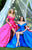 Tarik Ediz - 50280 Fitted Off Shoulder with Ballgown Overskirt in Pink and Blue