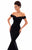 Tarik Ediz - 50284 Off-Shoulder High Low Mermaid Gown In Black