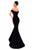 Tarik Ediz - 50284 Off-Shoulder High Low Mermaid Gown In Black