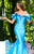 Tarik Ediz - 50298 Ruffled Off-Shoulder Fitted Mermaid Gown In Blue