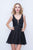 Nina Canacci - 217 Deep V-neck A-line Cocktail Dress With Deep V-back