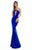 Tarik Ediz - 50305 Plunging Cutout Sleeveless Mermaid Gown In Blue