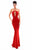 Tarik Ediz - 50305 Plunging Cutout Sleeveless Mermaid Gown In Red
