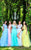 Tarik Ediz - 50317 Beaded Lace Sheer Slit Evening Gown In Blue and Pink