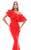 Tarik Ediz - 50318 Tiered Ruffle Asymmetrical Mermaid Gown In Red