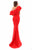 Tarik Ediz - 50318 Tiered Ruffle Asymmetrical Mermaid Gown In Red