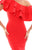 Tarik Ediz - 50318 Tiered Ruffle Asymmetrical Mermaid Gown In Red