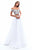 Tarik Ediz - 50321 Two Piece Off Shoulder A-line Dress In White