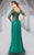 MNM Couture - 8998W Alluring Sequined Illusion Gown in Green