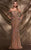 MNM Couture - 9093W Cold Shoulder Shimmer Illusion Evening Gown in Gold