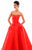 Tarik Ediz - 50325 Strapless Fitted Folded Ballgown In Red