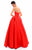 Tarik Ediz - 50325 Strapless Fitted Folded Ballgown In Red