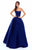Tarik Ediz - 50325 Strapless Fitted Folded Ballgown In Blue