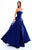 Tarik Ediz - 50325 Strapless Fitted Folded Ballgown In Blue