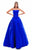 Tarik Ediz - 50325 Strapless Fitted Folded Ballgown In Blue