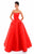 Tarik Ediz - 50325 Strapless Fitted Folded Ballgown In Red