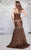 MNM Couture - 9116 Shimmering Mermaid Evening Dress in Brown