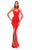 Tarik Ediz 50330 Crisscrossed Halter Collar Mermaid Gown - 1 pc Red in size 4 Available