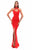 Tarik Ediz - 50330 Crisscrossed Halter High Slit Mermaid Gown In Red