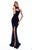 Tarik Ediz - 50330 Crisscrossed Halter High Slit Mermaid Gown In Black