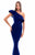 Tarik Ediz - 50331 Draping Ruffle Asymmetrical Mermaid Gown In Blue